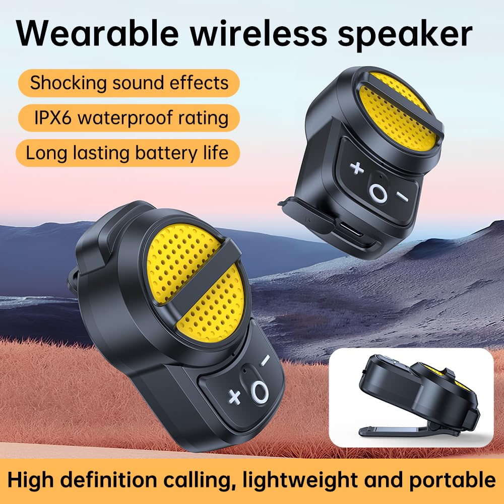 BYDGUMEI - Altavoz inalámbrico Bluetooth para deportes al aire última intervensión, clip trasero portátil y pequeño altavoz (amarillo-sw36s)