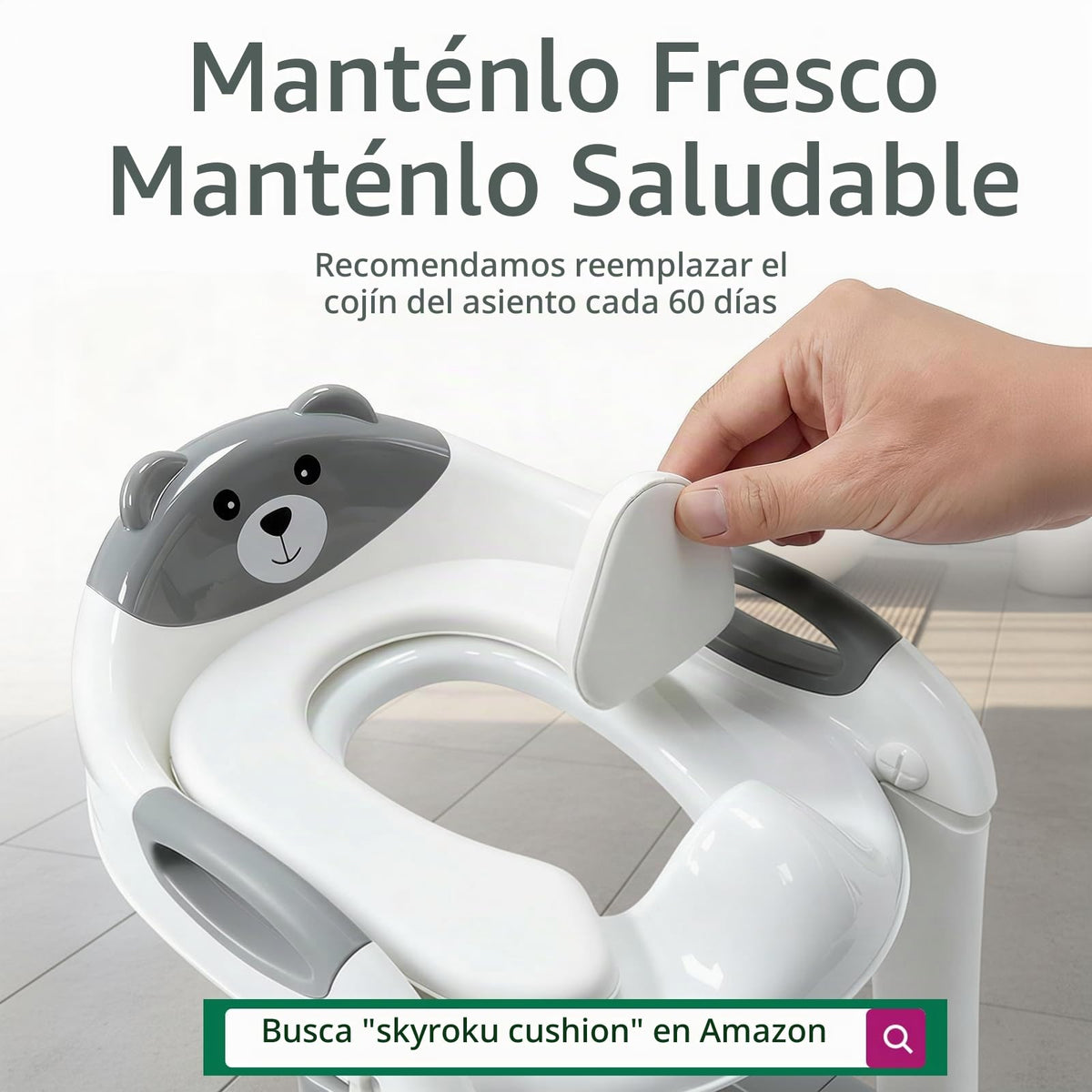 SKYROKU - Asiento de entrenamiento para orinal para niños pequeños, asiento de inodoro para niños y niñas, 2 en 1, con protector antisalpicaduras y base antideslizante, nueva base estabilizada en