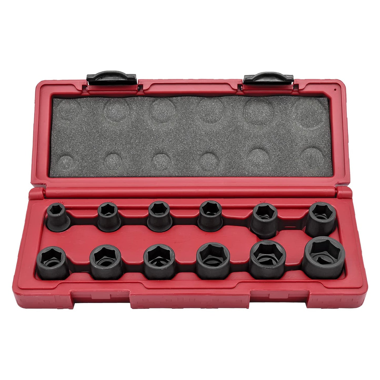Knova Juego de Dados de Impacto profesionales Cortos Milimetricos 1/2" 12 piezas 6 puntas
