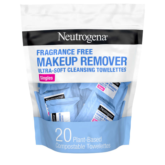 Neutrogena Fragrance-Free Makeup Remover Cleansing Towelette Singles, 20 count (Pack of 6)
