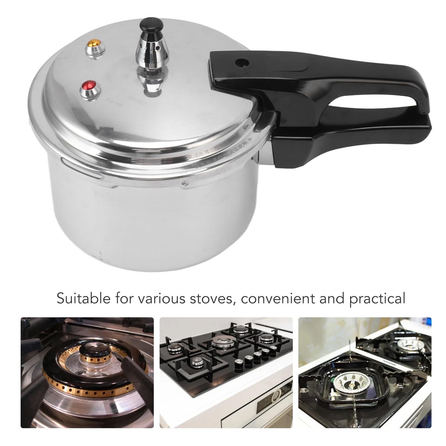 GLOGLOW Olla a Presión de Acero Inoxidable para Estufa de Gas Estufas Cocina de Inducción Hogar 3L para 3 litros 18 Cm Mini Horno Cocina de Inducción Olla Presión para Olla a Presión