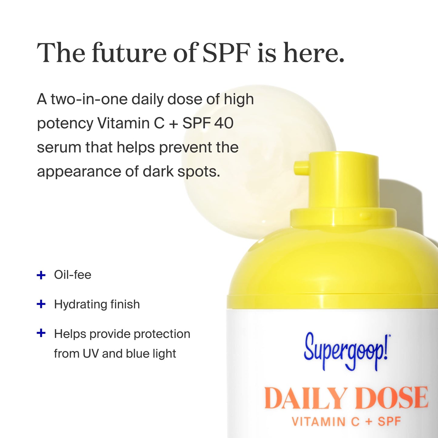Suero SPF 40 con Vitamina C Supergoop Daily Dose para Mujer 1 oz