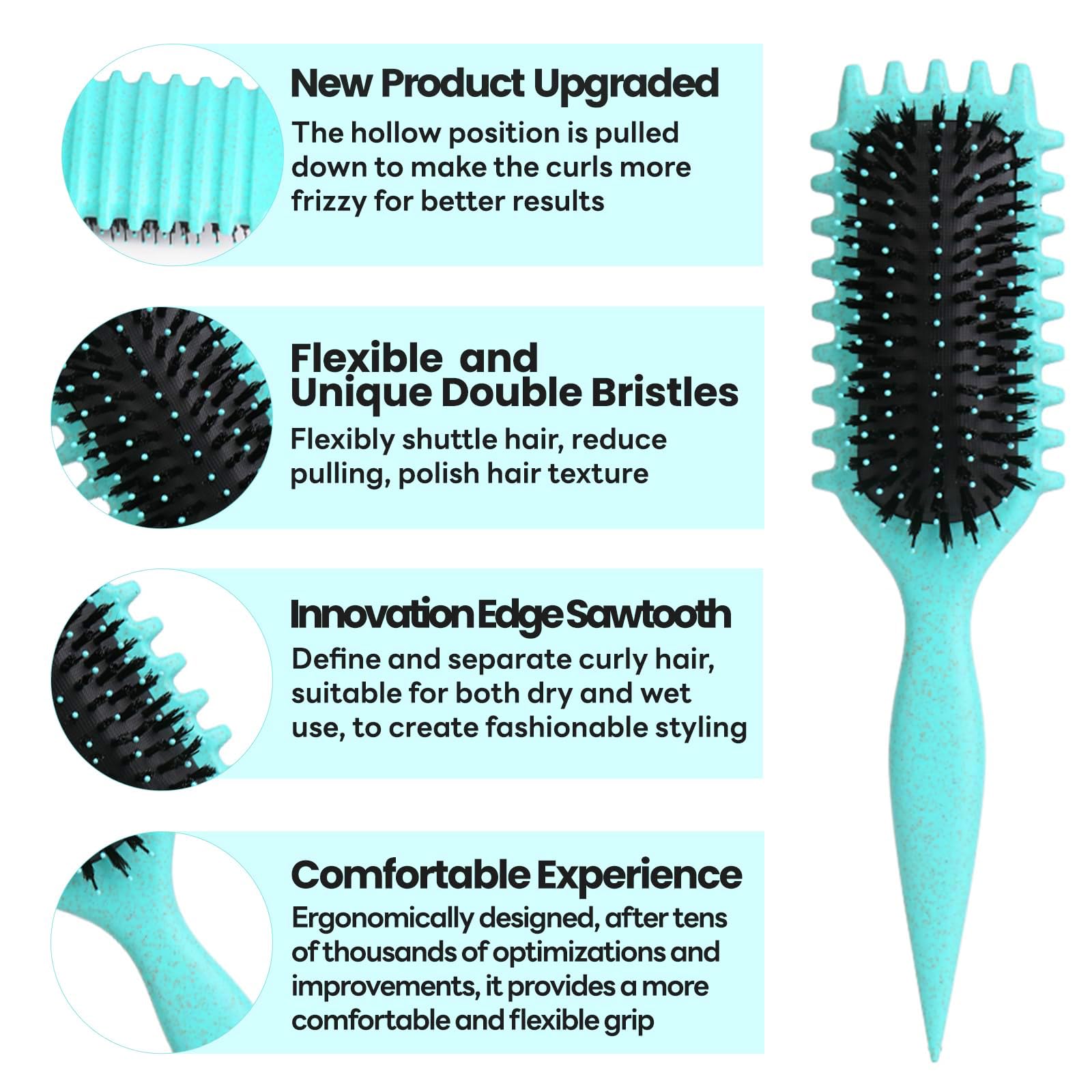 TOPOST Cepillo para Cabello Rizado, Bounce Curl Brush, Activador Peine de Desenredar Rizos