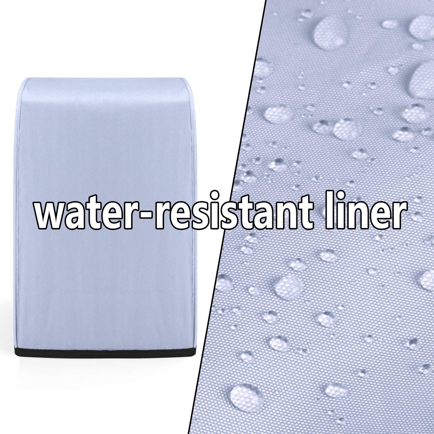 Luxja - Funda para procesador de alimentos compatible con Cuisinart y Hamilton Beach de 11 a 14 tazas, cubierta para el polvo del procesador de alimentos con bolsillos de accesorios, color gris