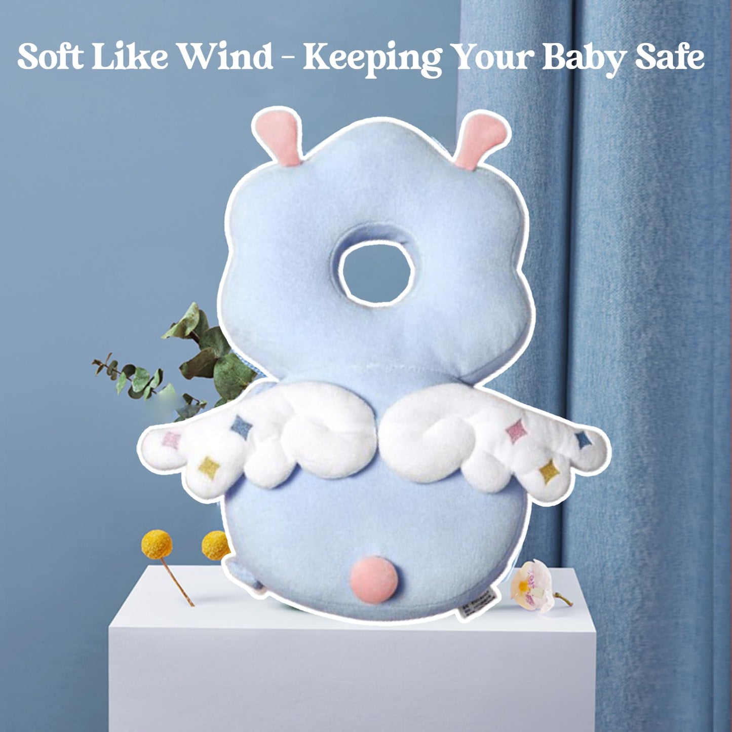 Mochila Ajustable para la Cabeza del Bebé Suave y Transpirable con Rodilleras Seguras