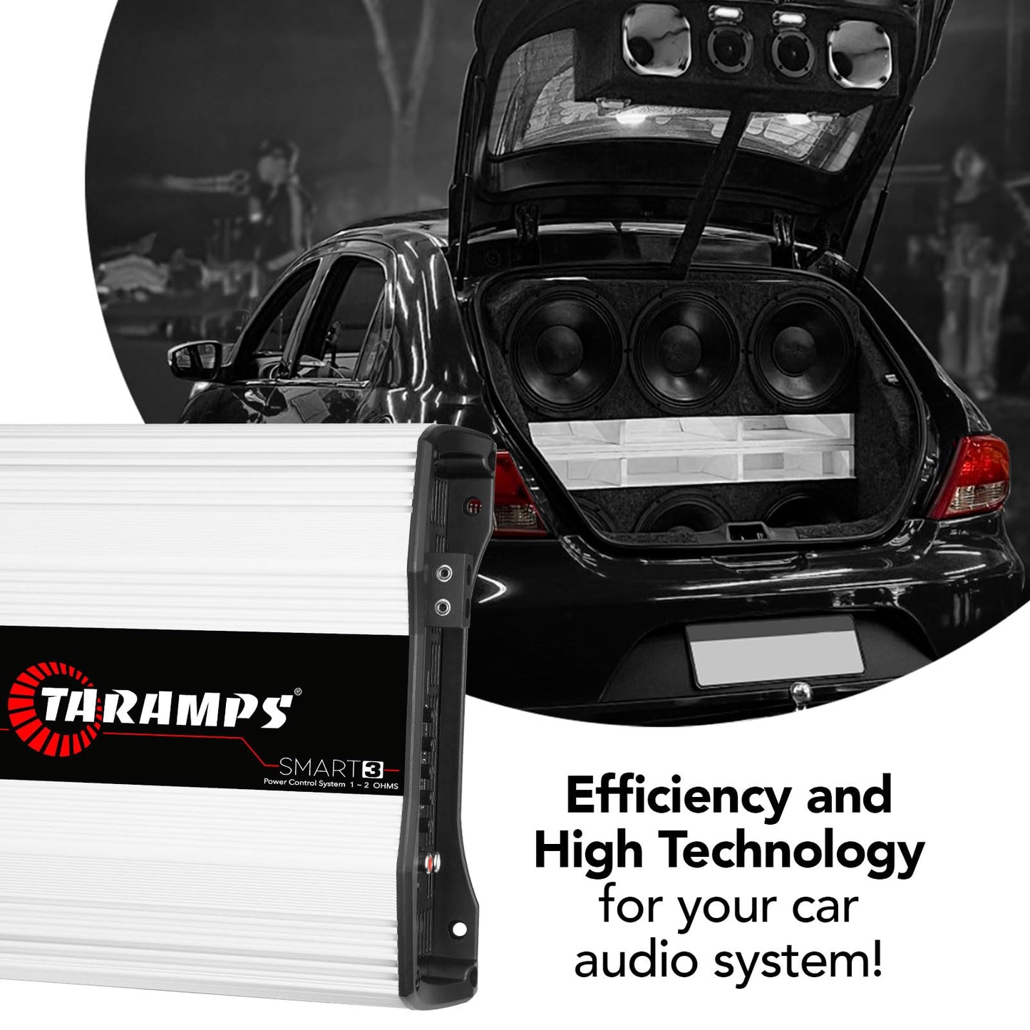 Amplificador Taramps Smart 3 3000 Vatios RMS Negro Multiimpedancia Clase D Monobloque para Subwoofers