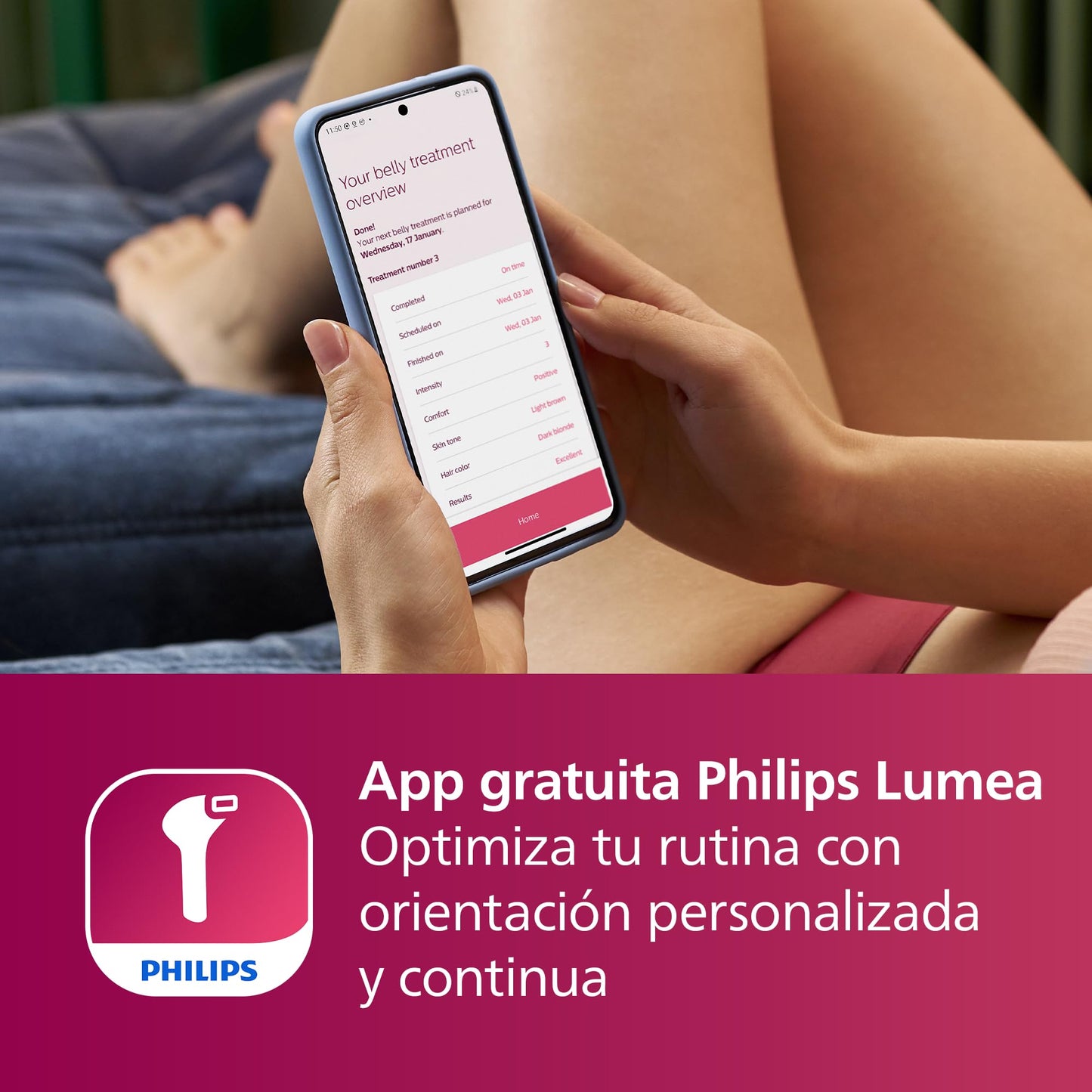 Depiladora Luz Pulsada IPL Philips Lumea Series 7000 Blanco con Lápiz Recortador Compacto y 3 Accesorios para Cuerpo, Cara y Bikini