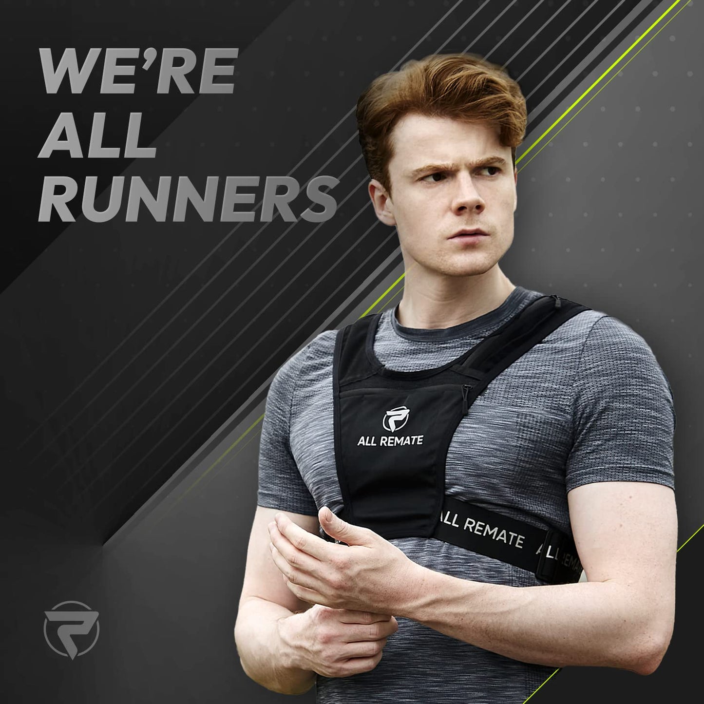 ALL REMATE - Chaleco para correr, soporte para teléfono, ajustable, reflectante, equipo de entrenamiento