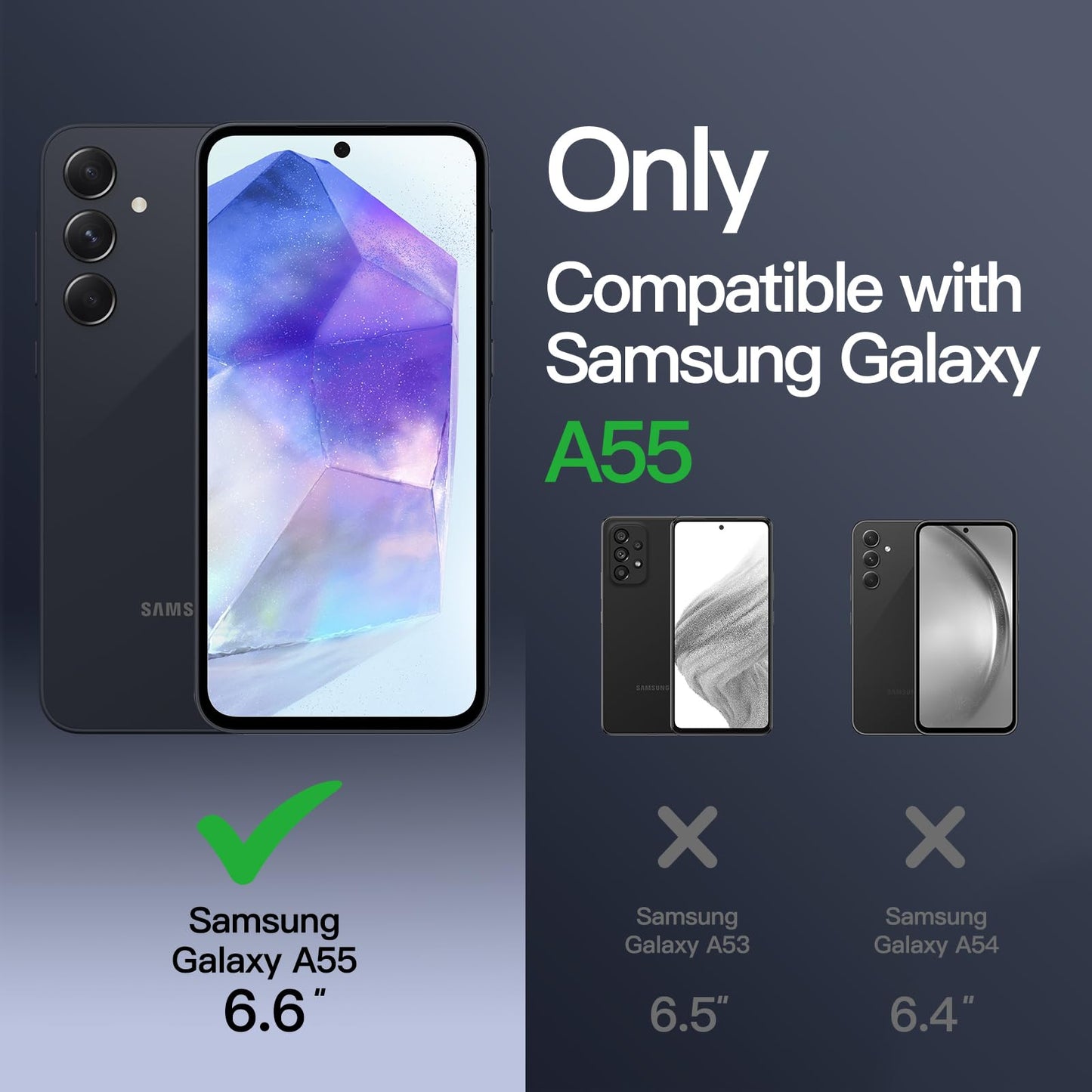 JETech Funda Mate para Samsung Galaxy A55 5G, Protectora Carcasa Fina Trasera Translúcida Esmerilada, Antihuellas (Negro)