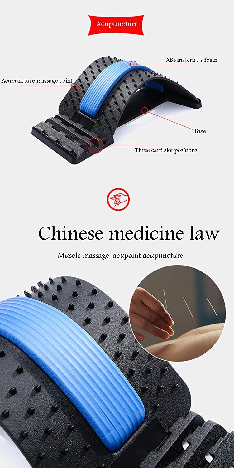 Masajeador de Espalda de Varios Niveles Negro Azul para Alivio del Dolor Lumbar y Muscular