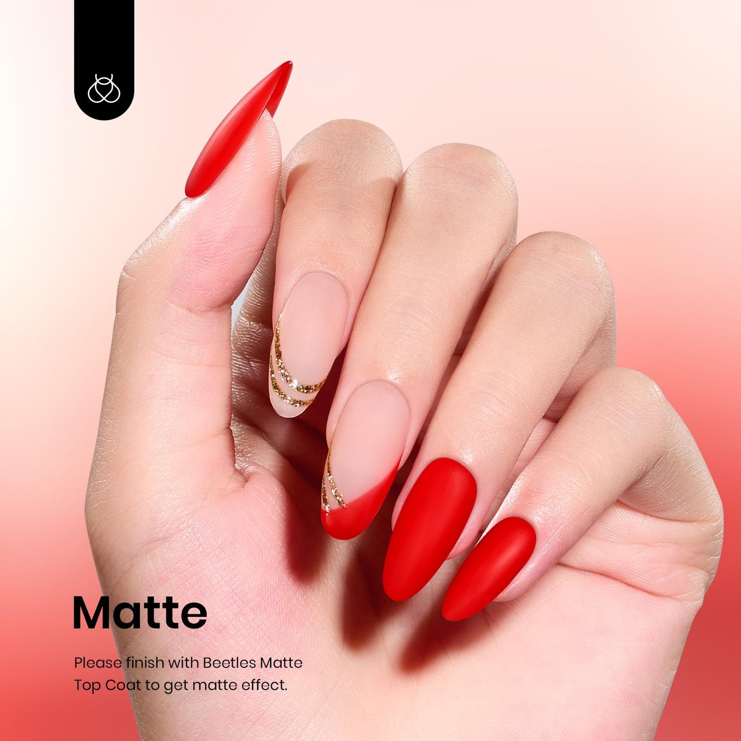 Esmalte de uñas en gel Beetles, 1 pieza, 15 ml, 0,51 onzas líquidas, color rojo, esmalte en gel UV LED, diseño de manicura para salón de manicura DIY
