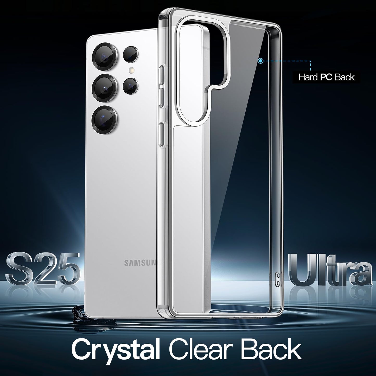 JETech Funda para Samsung Galaxy S25 Ultra 5G, Carcasa Anti-Amarillo Antigolpes Protectora, Respaldo Anti-Arañazos PC Dura (Transparente)