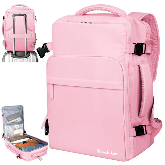 Mochila de Viaje Expandible Aéreo Impermeable Rosa para Laptop de Negocios para Hombres y Mujeres