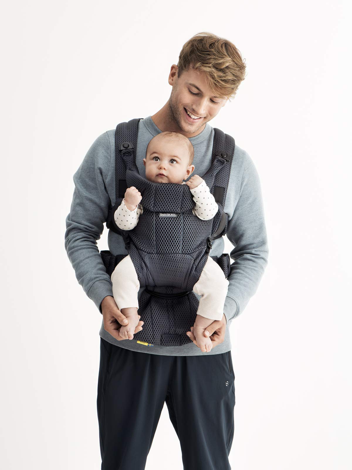 BabyBjörn Canguro Portabebé Free, Malla 3D, Antracita