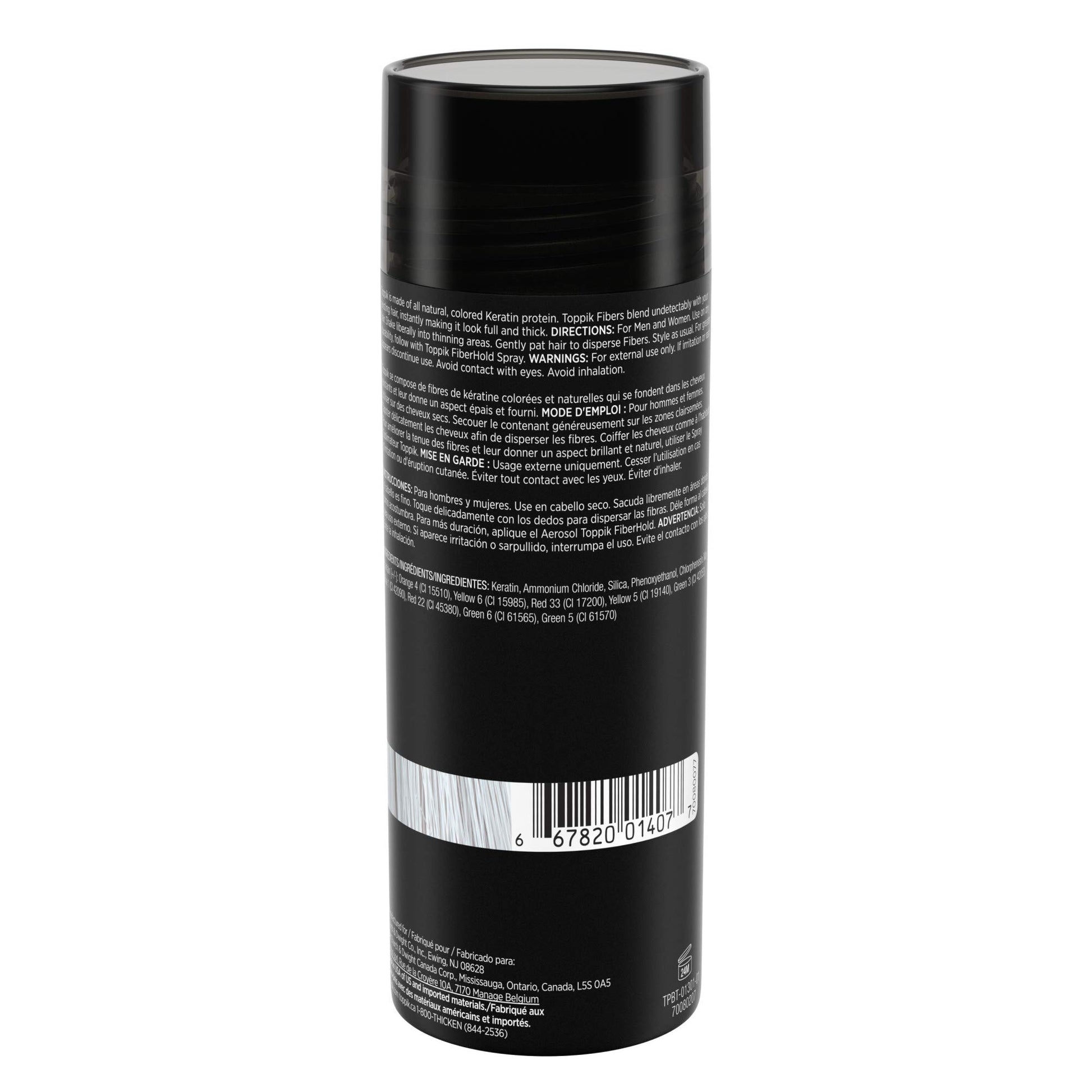 TOPPIK Hair Building Fibers, White, 1.94 oz.