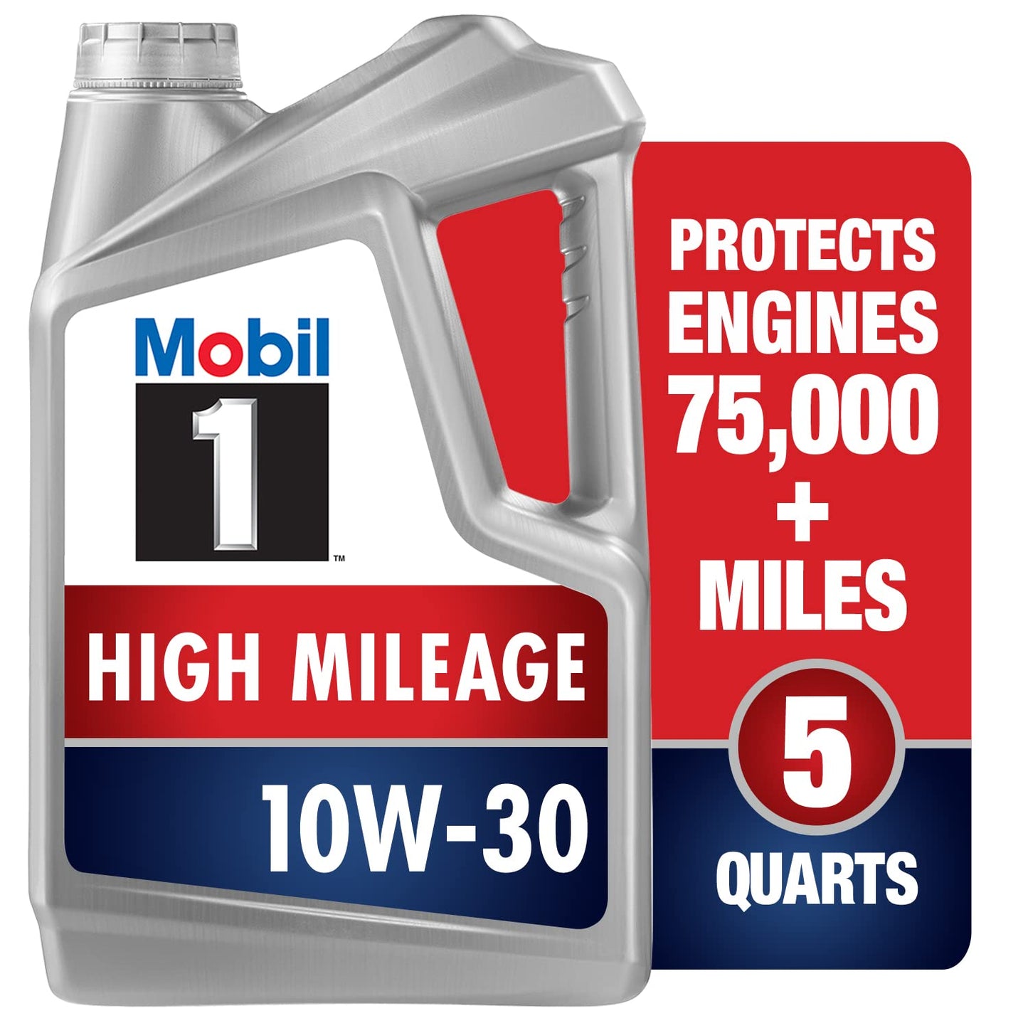 Aceite de Motor Mobil 1 10W-30 Alto Kilometraje 5 Quart