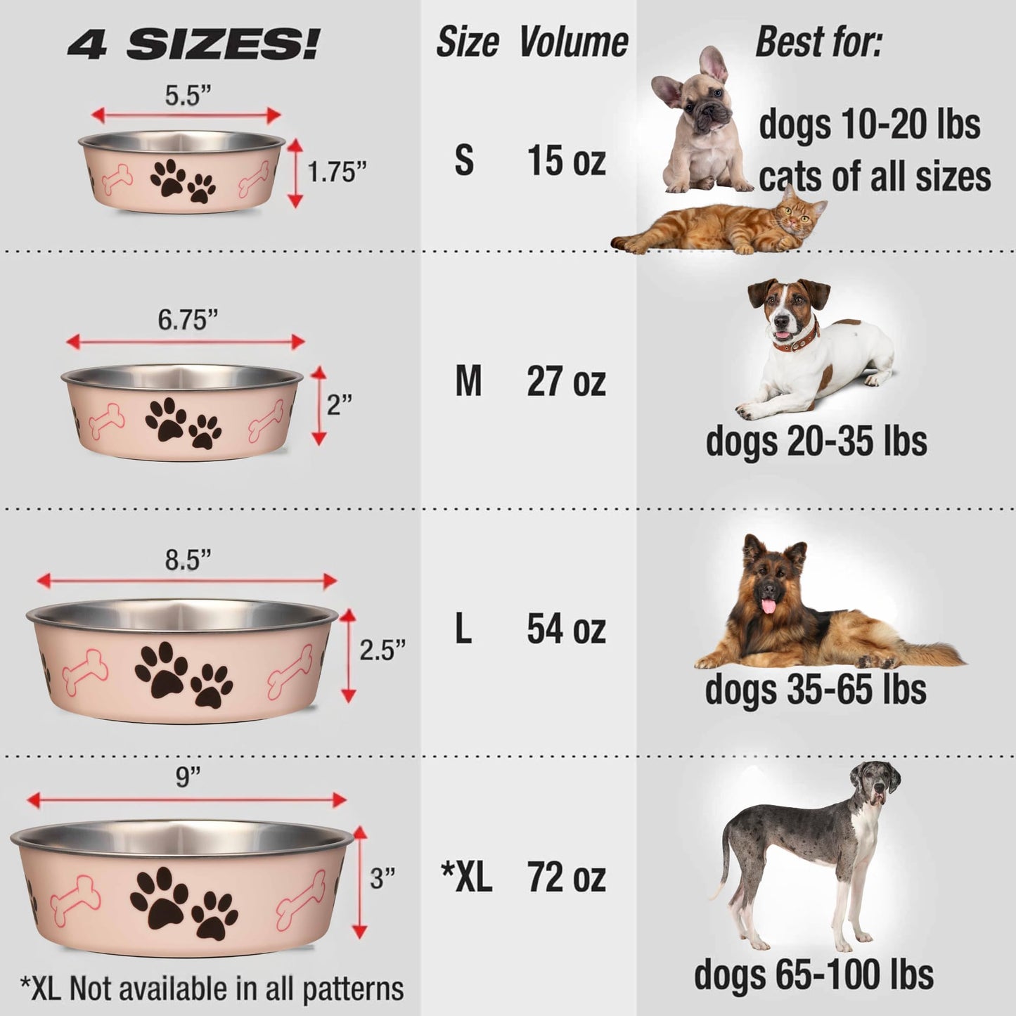 Loving Pets Bella Bowl for Pets, Small, 350 ml, Paparazzi Pink