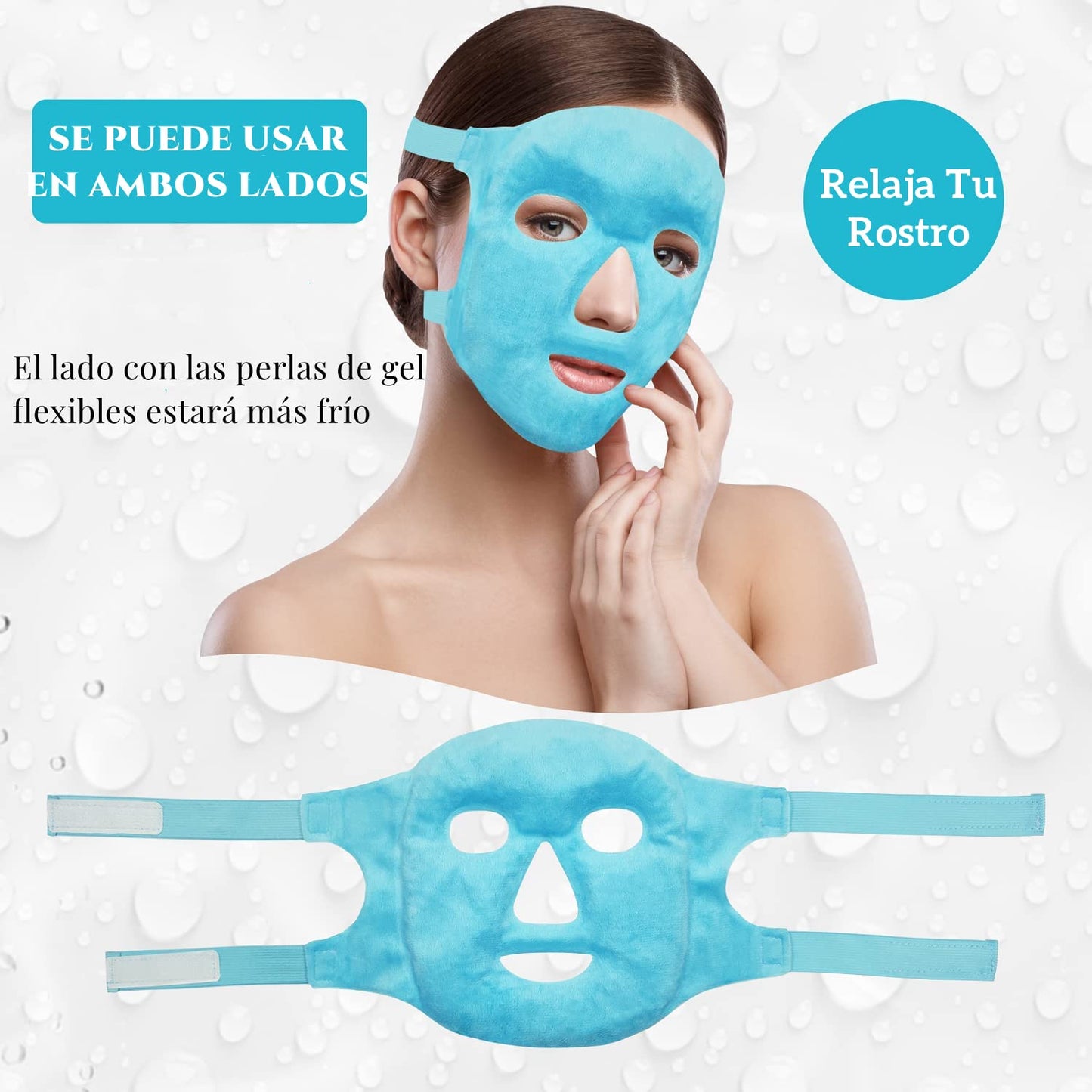 Shoonlo Mascara de Hielo para Cara, Mascarilla de Facial para Reducir Hinchazón, Las Ojeras, Migraña, Enrojecimiento, Antifaz de Fríos para Cuidado de la Piel, Compresa Fria y Caliente