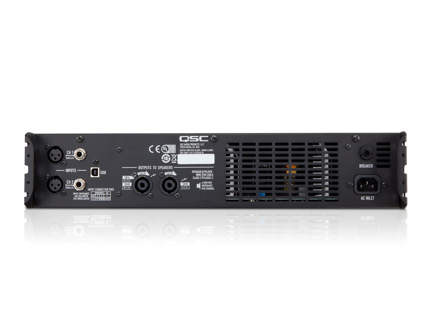 Amplificador de Potencia QSC Multicolor con DSP de 2 Canales Clase D 600 W