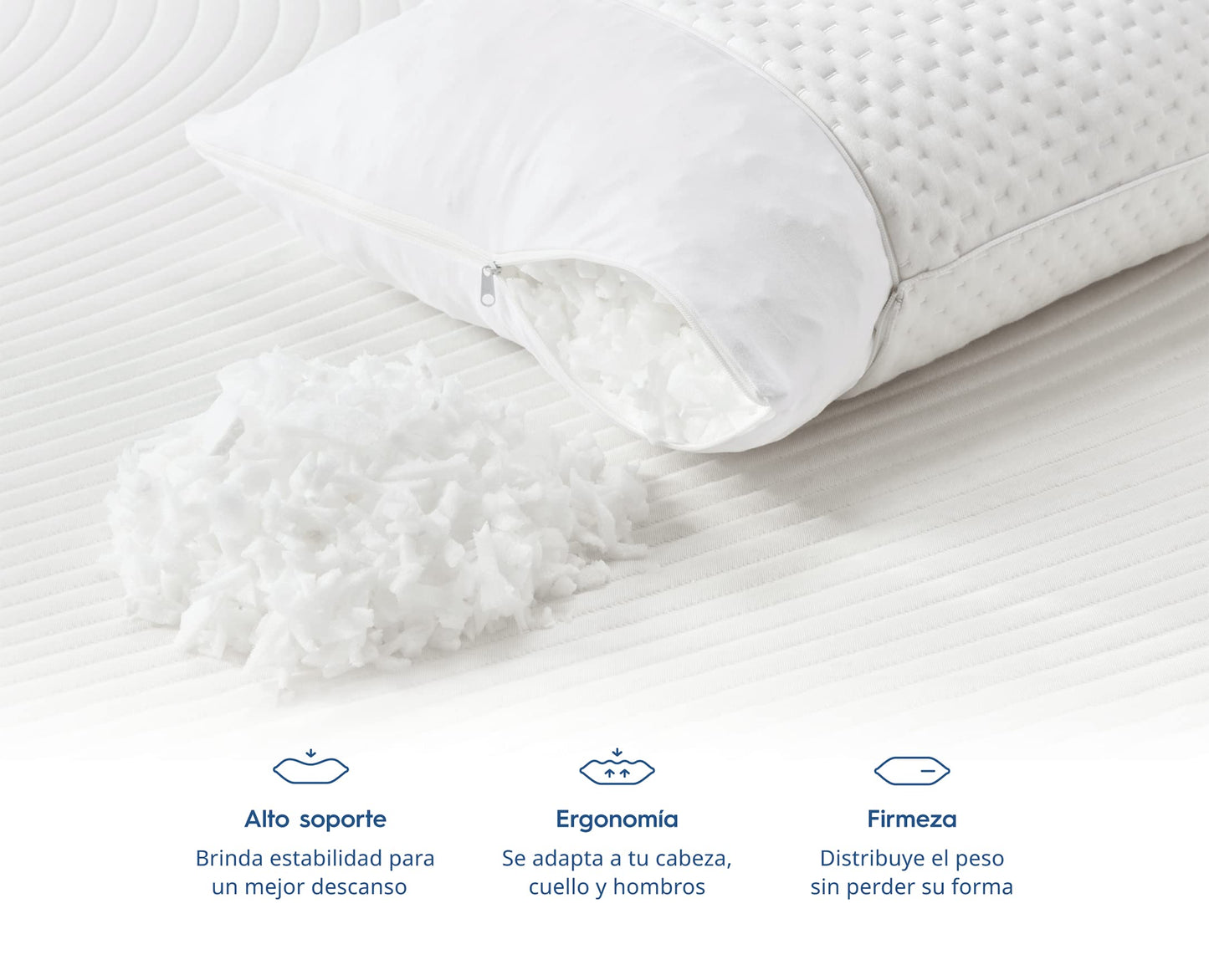 Luuna Almohada 2 Pack Estándar, Almohada Ajustable Firme, Memory Foam, Funda Lavable, Suavidad y Frescura Garantizada para tu Descanso, Paquete de 2 Almohadas