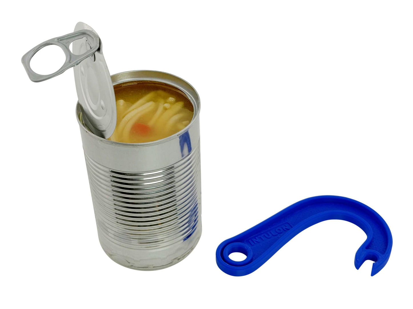Abrelatas de Gancho Intulon Azul con Extractor Manual para Fácil Acceso a Latas