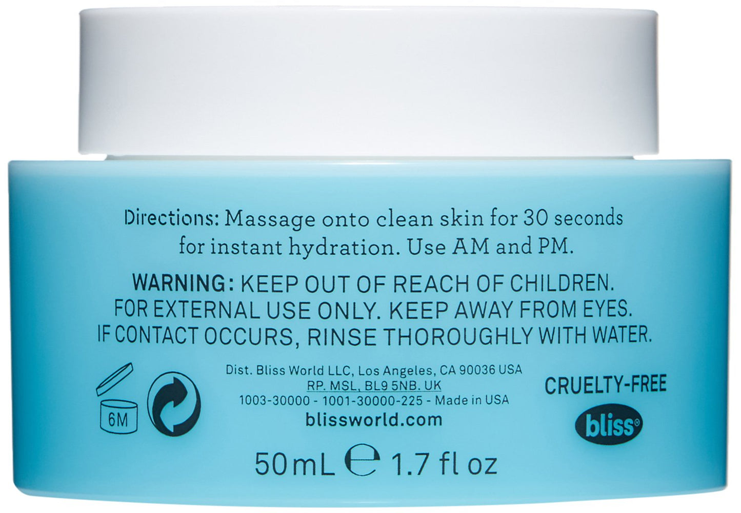 Bliss Drench & Quench | All Day Moisture | Cream-to-Water Hydrator | Hypoallergenic, Dermatologist Tested, Non-Comedogenic | Paraben Free, Cruelty Free | 1.7 fl oz