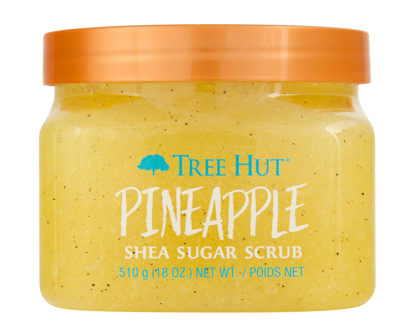 TREE HUT, Exfoliante Corporal de Azúcar Natural con Manteca de Karité y Esencia de Piña, con Ácido Poliglutámico, Exfolia e Hidrata la Piel, 510 gramos