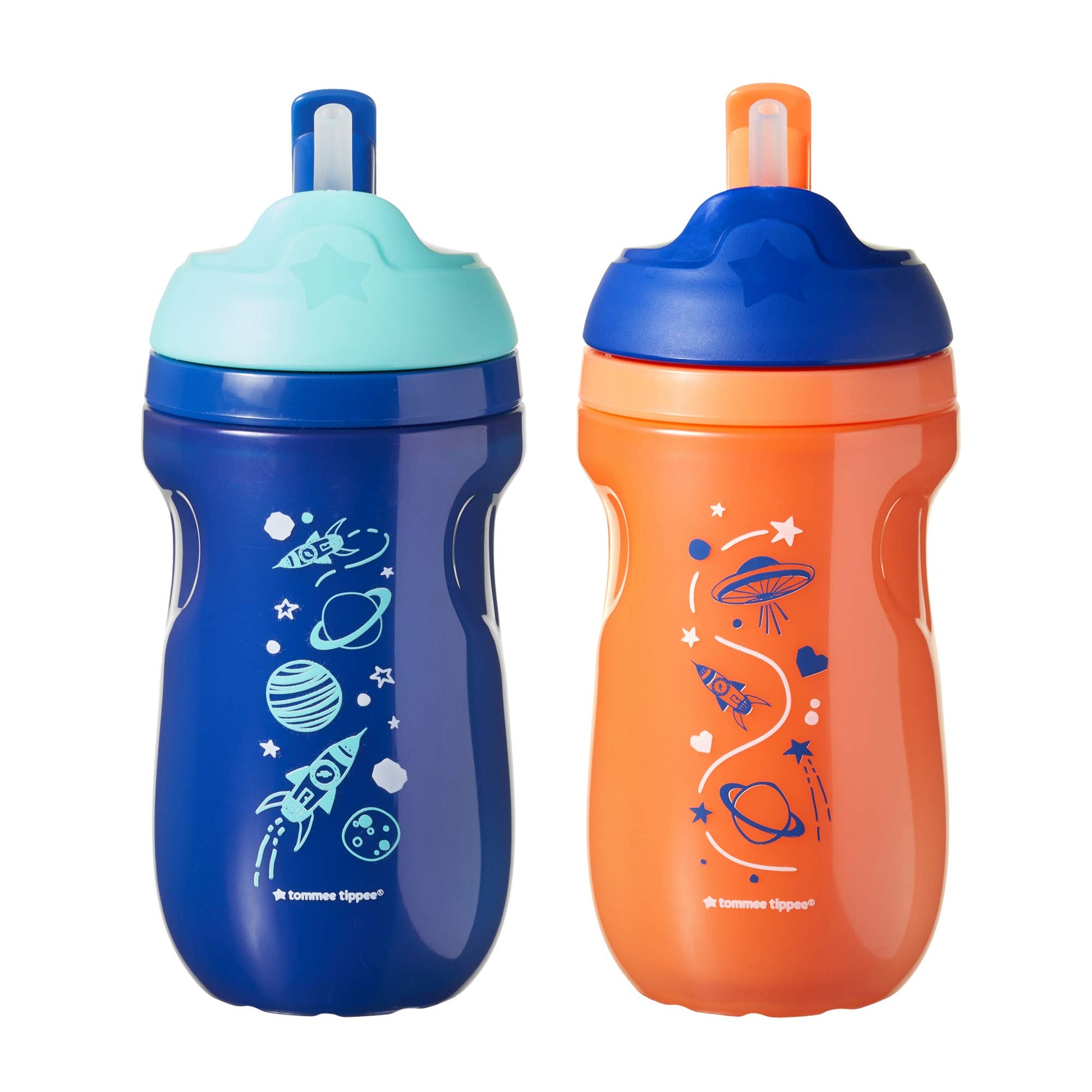 Vaso Con Sorbete Aislante Tommee Tippee azul, verde, rosado, púrpura 8 Ounce Small