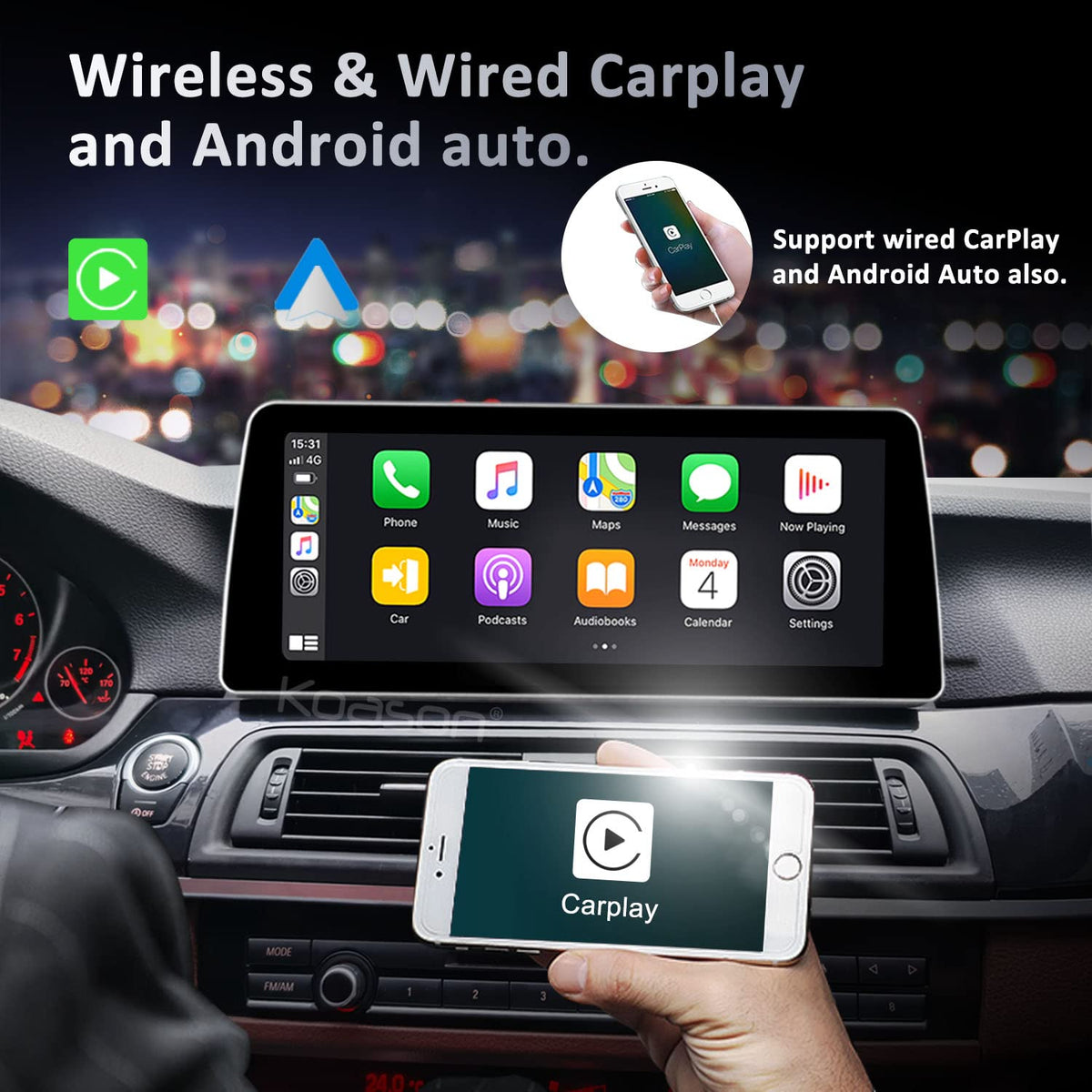 Reproductor Multimedia Android HD 12.3 Pulgadas Koason para BMW Serie 5 F10 F11 M5 2013-2016 NBT