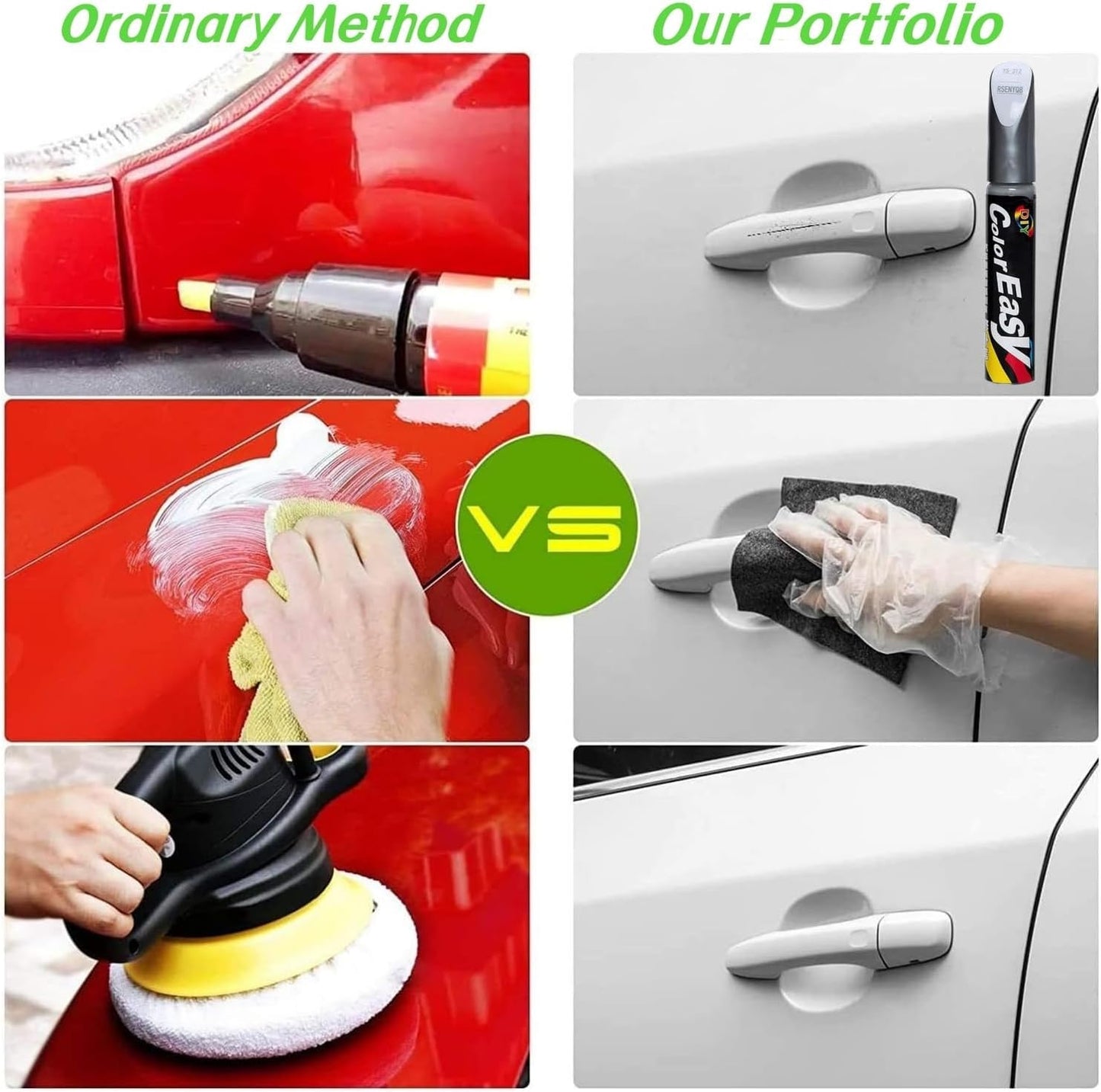 Car Scratch Remover Pen,POKYGO 3 PCS Bolígrafo Reparador, Pintura Retoque Automotriz, Restaurador de Pintura Automotriz, Lápiz de Pintura para Coche para Arañazos Menores,Cuidado del Coche (Rojo)