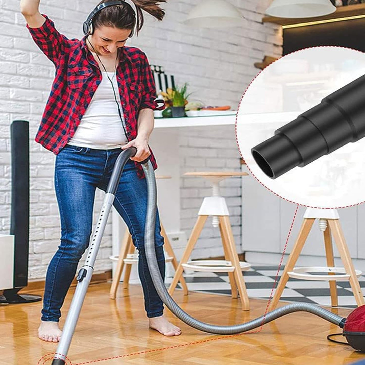Adaptador de Aspiradora Wzenclave Negro Kit Profesional de Conexión para Herramientas Eléctricas Duradero y Reutilizable
