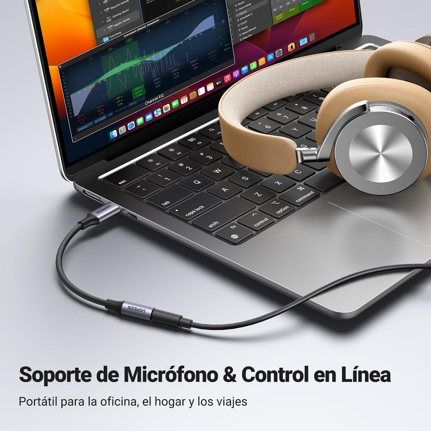 Adaptador USB C UGREEN Negro con Chip DAC HiFi para Auricular, 2 Pack