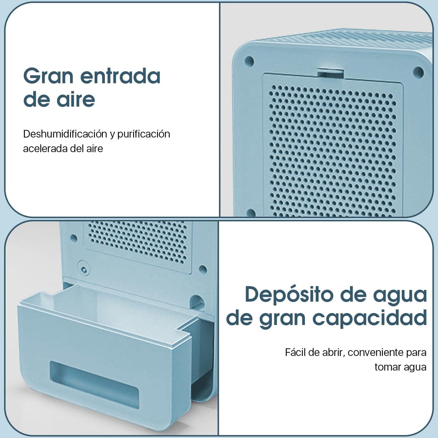 LSXD Deshumidificador Silencioso 1000 ml, Bajo Consumo de Energía, Portátil para Humedad y Molde en Hogar, Dormitorio, Baño, Closet y Oficina