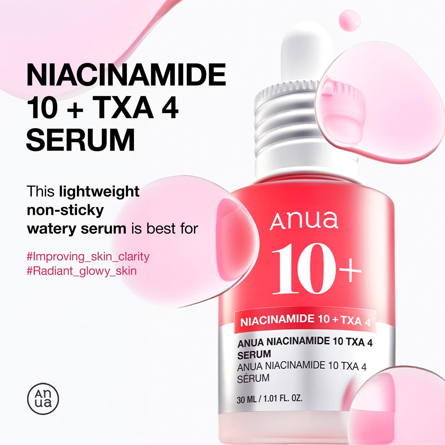 Lingtoolator Spot Correcting Serum / 10% Niacinamide+ 4% Tranexamic Acid, for Post-Acne Marks, Acne Scars, Hyperpigmentation and Even Skin Tone, Fragrance-Free (30ml /1.01 fl.oz.)