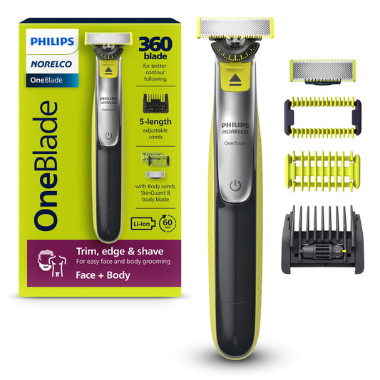 Philips Norelco OneBlade 360 Face + Body Hybrid Cortadora y afeitadora eléctrica QP2834/70