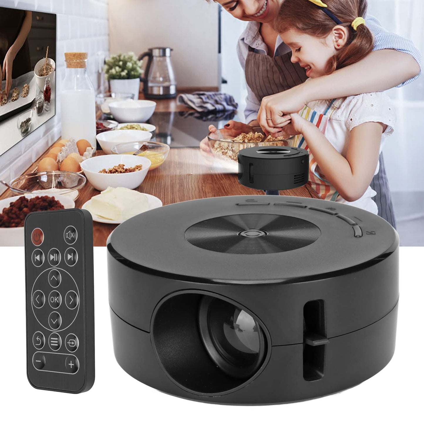 Banapoy Mini Proyector Portátil HD Para Películas en el Hogar - Compatible Con Teléfonos Inteligentes, Tabletas y Portátiles - LED