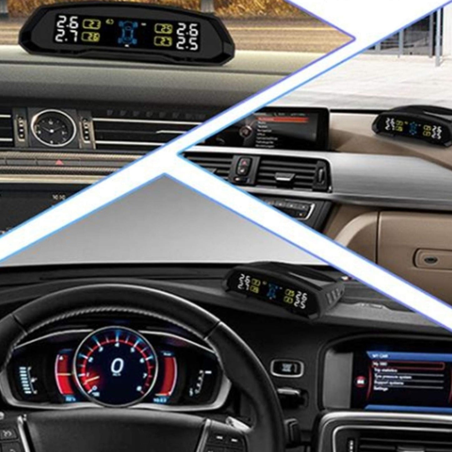 Sistema de Monitoreo de Presión de Llantas Aramox T802C-TJ LCD Digital Inalámbrico Solar USB