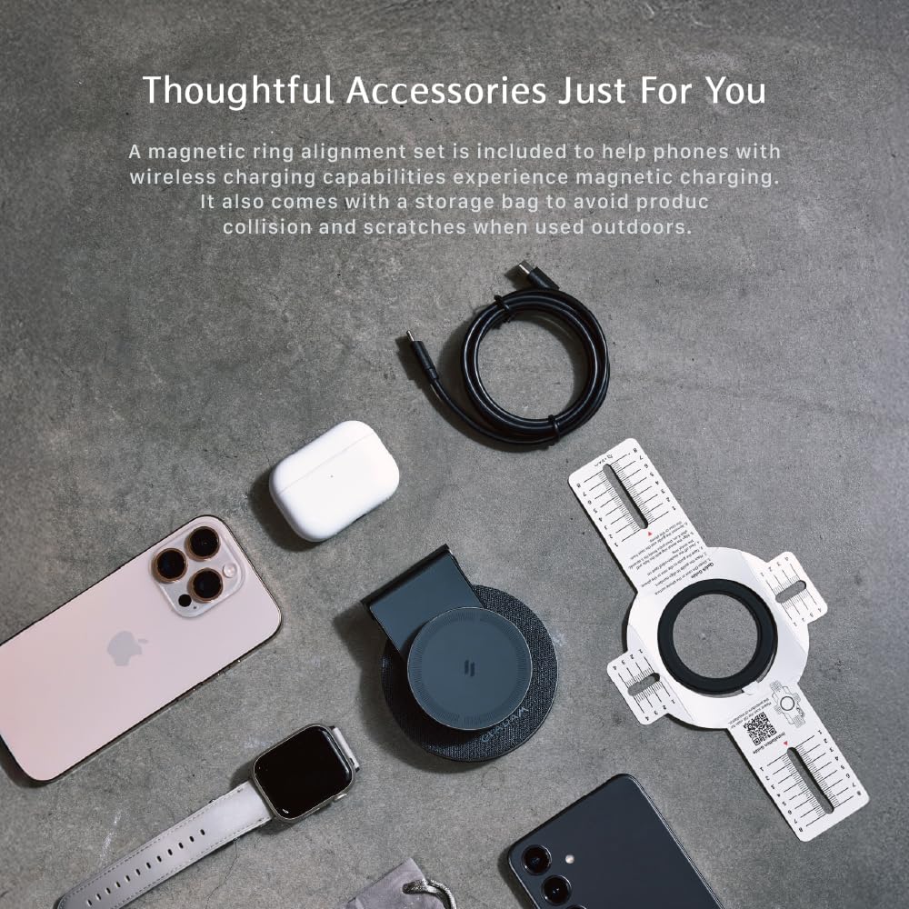 ADAM Elements Qi2 Cargador inalámbrico magnético/cargador de viaje plegable – Mag 360 Qi2 3 en 1 estación de carga rápida plegable de viaje 15 W para iPhone 12/13/14/15/16 Series, Apple Watch y