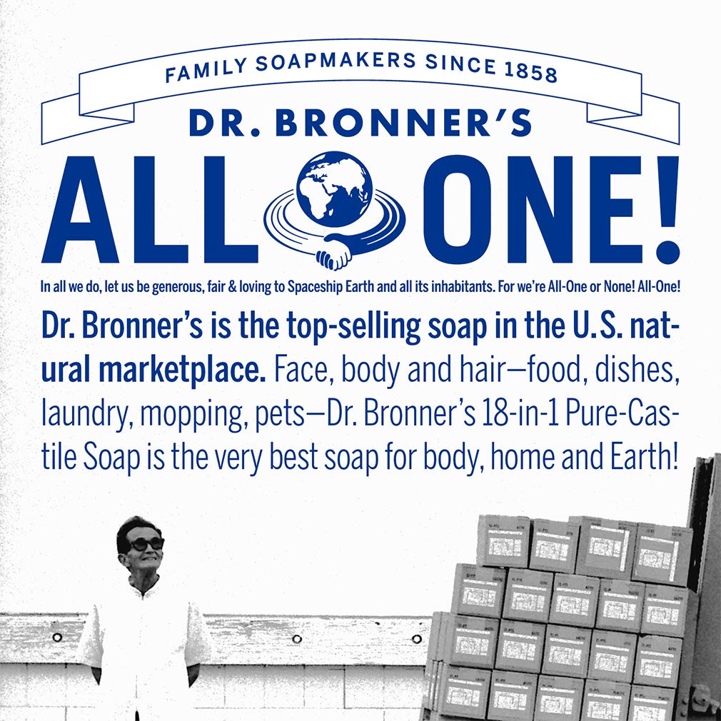 Dr. Bronner's | Jabón líquido de azúcar orgánico, hidratante y nutritivo, para manos, cuerpo, rostro y cabello; certificado vegano - Lavanda, 710 ml
