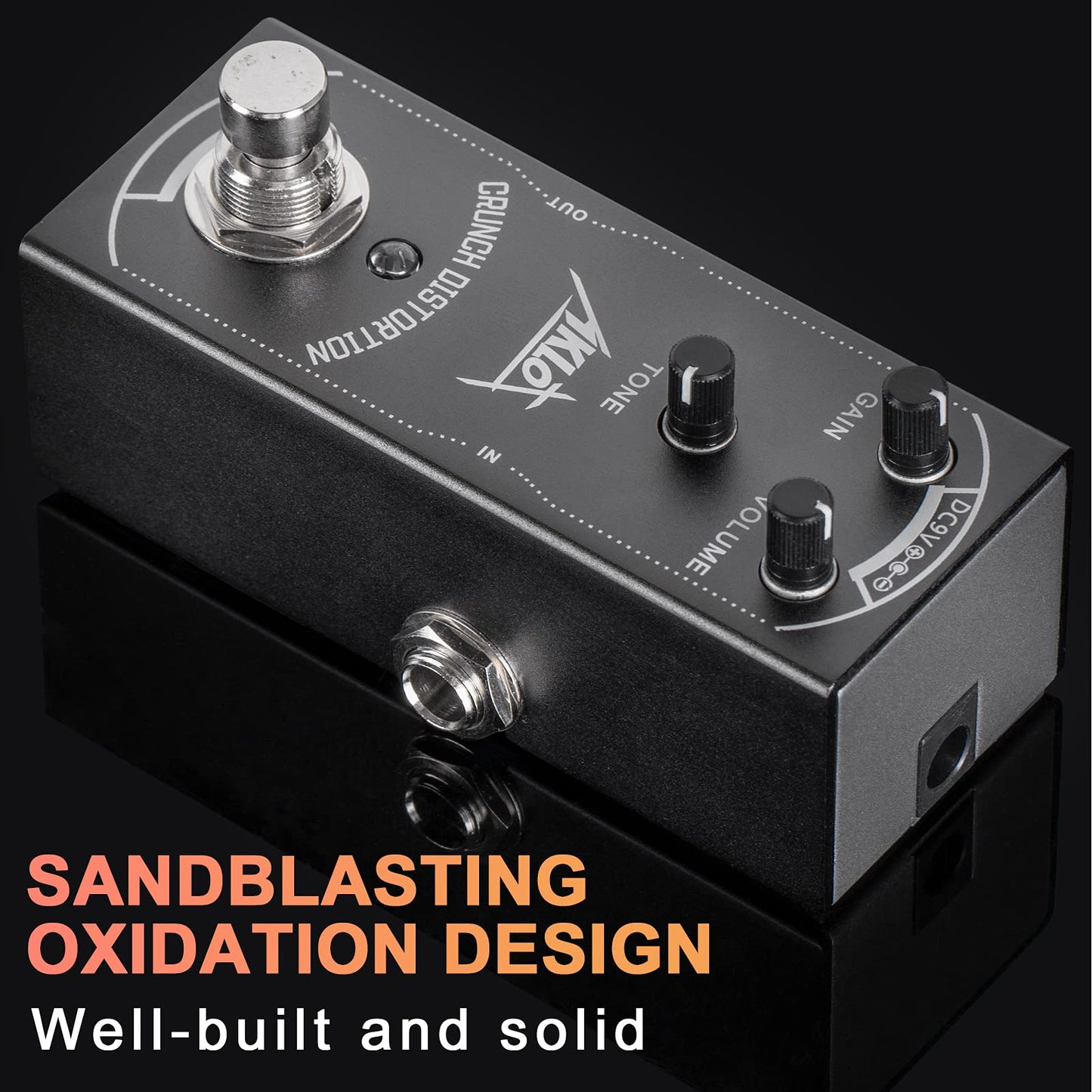 AKLOT Pedal de guitarra de distorsión, pedal eléctrico de efectos mini tipo único DC 9V True Bypass