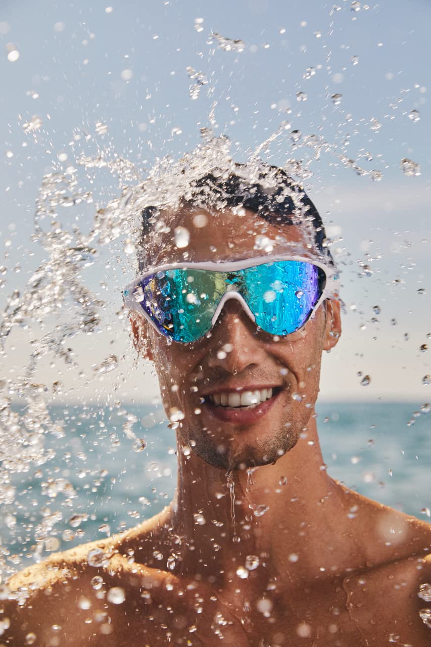 Arena The One Mask - anteojos de natación para Hombres y Mujeres, Plateado/Negro, Lente de Espejo