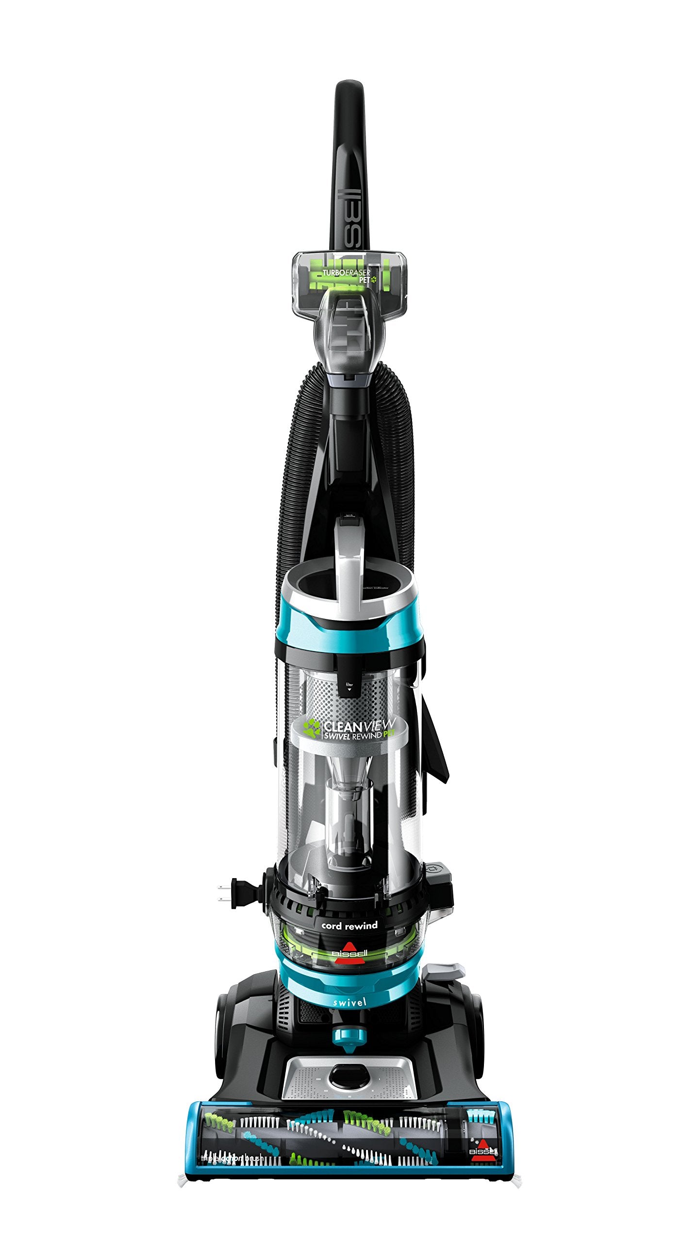 Bissell Cleanview - Aspirador Giratorio para Mascotas, Aspiradora Solamente, Teal Rewind Pet, 1