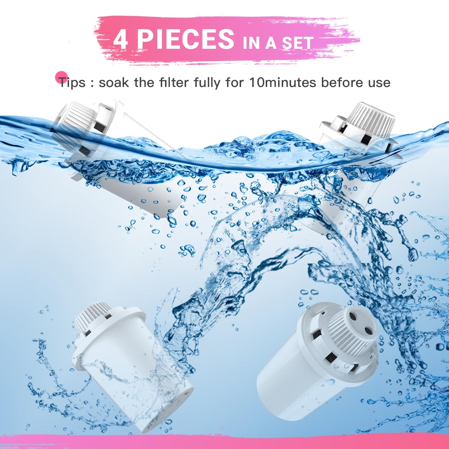 Filtros de repuesto para fuente de agua PETDOTT para perro de 2 galones, fuente de agua para gatos de gran capacidad, 7 capas de filtración vertical