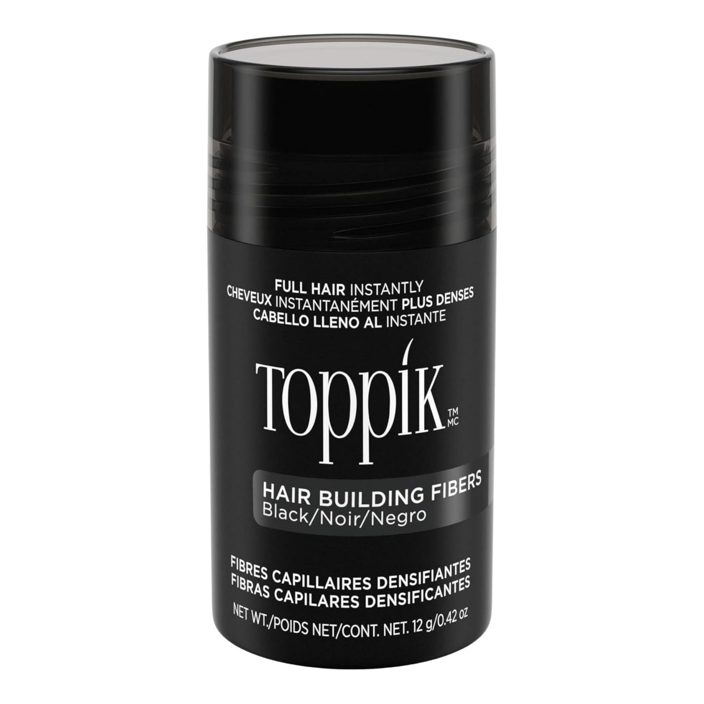TOPPIK Fibras de construcción de pelo, Negro, 0.42 oz.