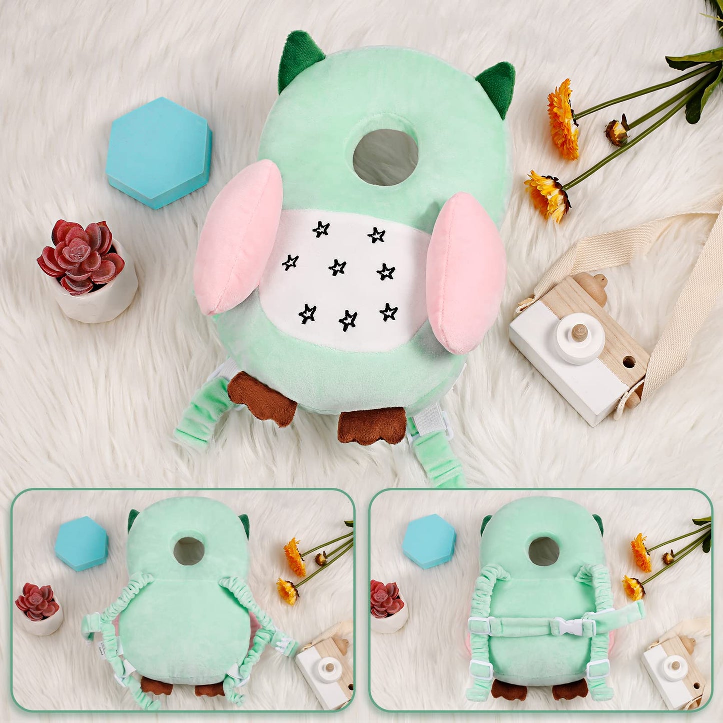 Mochila Protectora de Cabeza Mounting UP Búho para Bebé y Niño