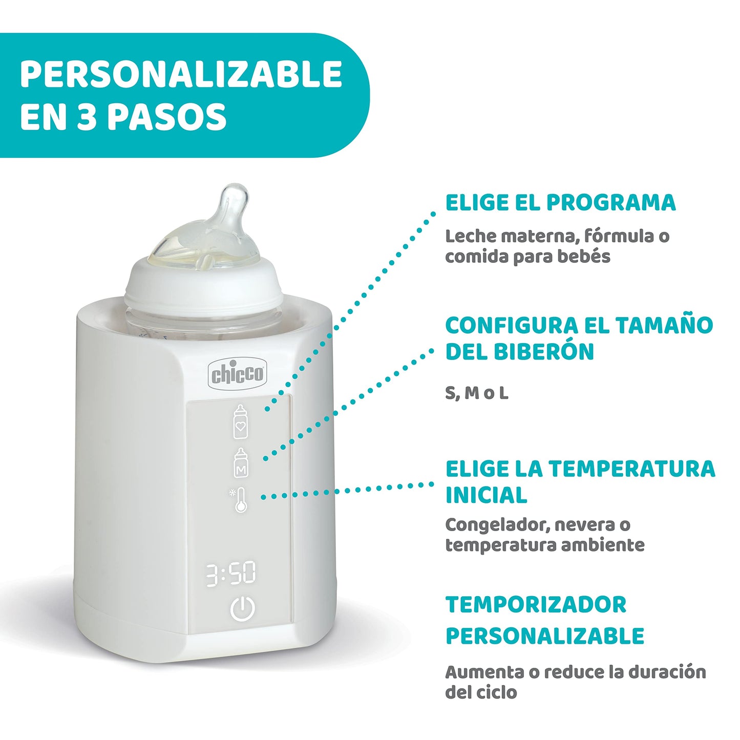 Chicco Calentador y esterilizador digital de biberones