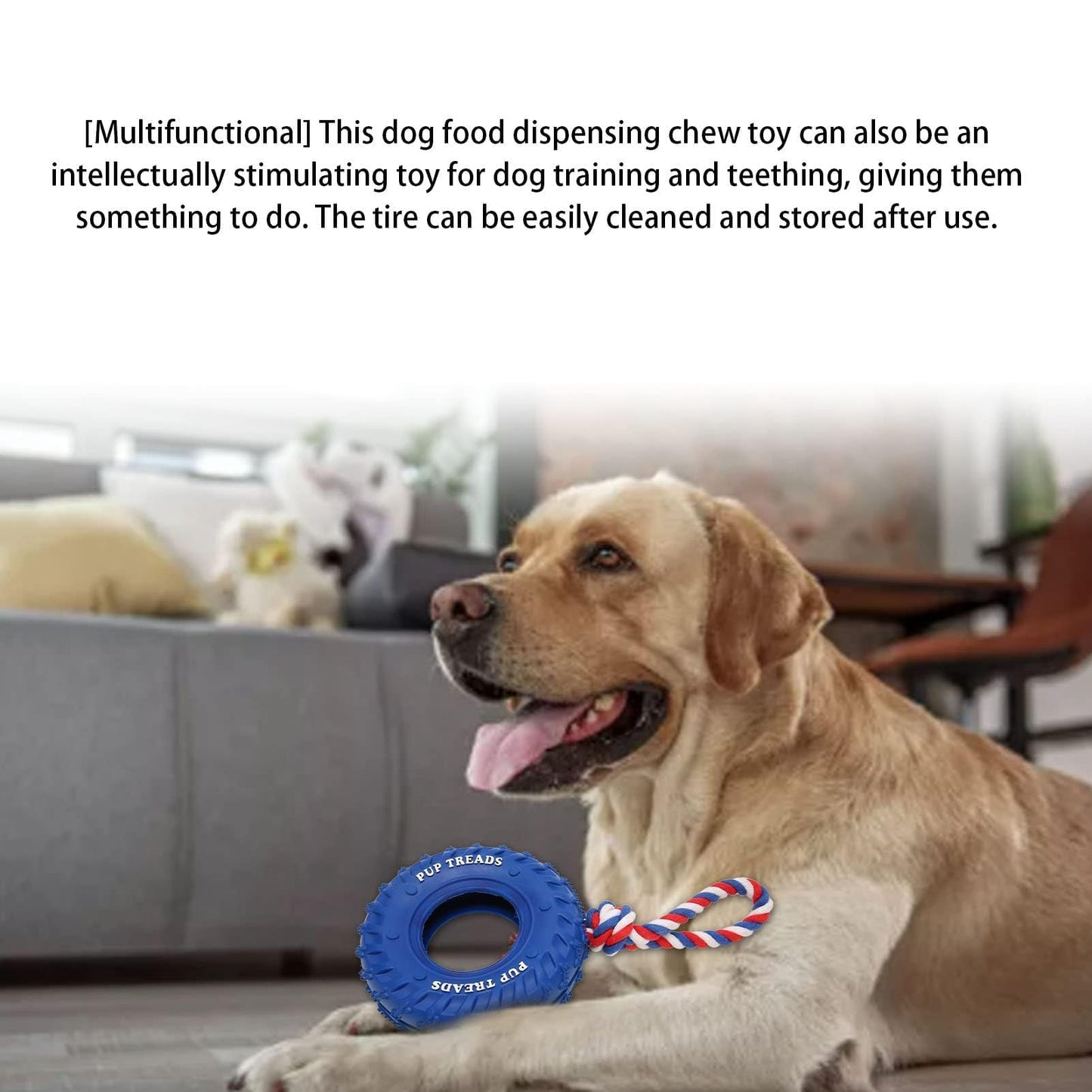 Juguetes para Perros para Masticadores Agresivos, Juguetes para Masticar Neumáticos para Perros con Cuerda, Juguetes para Masticar Cachorros De Goma para Juguetes Masticables para Perro(Blue)