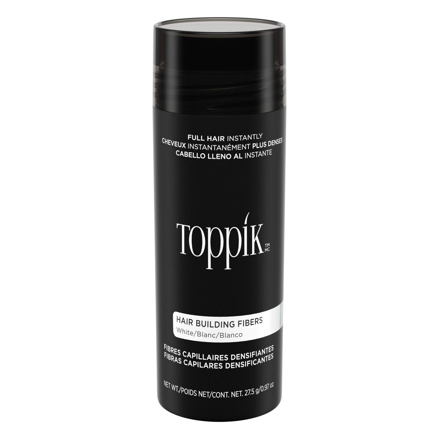 TOPPIK Hair Building Fibers, White, 0.97 oz.