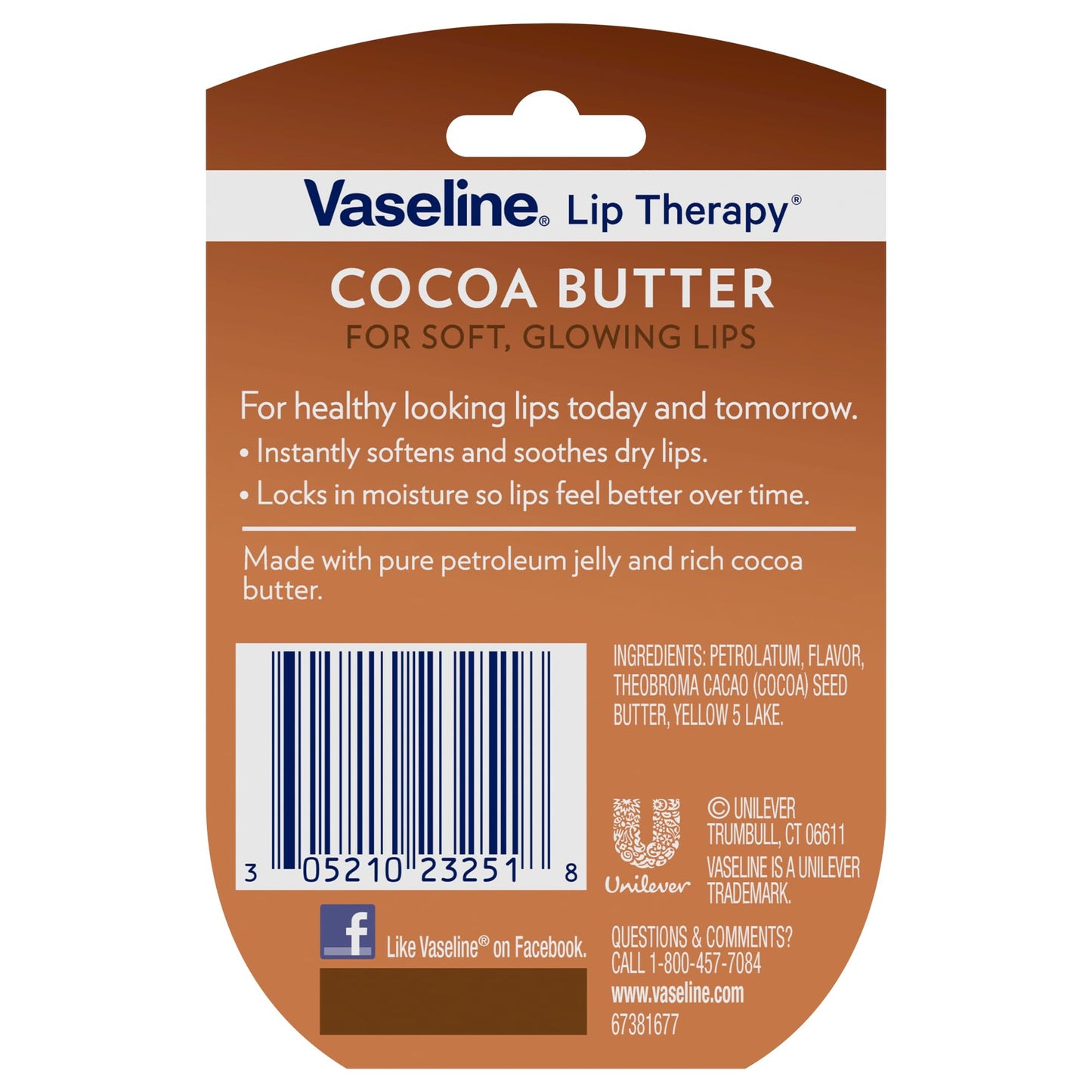 Tratamiento Labial Vaseline Cacao Paquete de 4