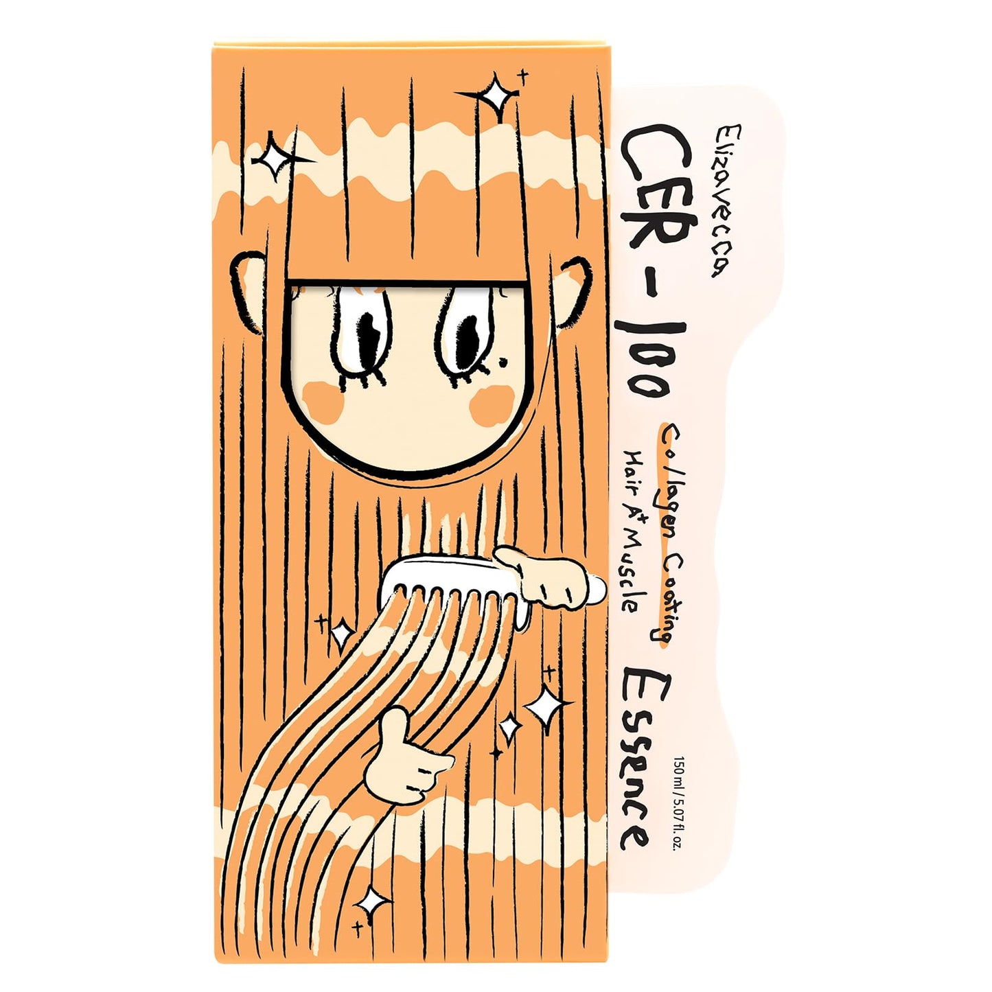 Elizavecca CER-100 Recubrimiento de colágeno Esencia muscular del cabello, 150 ml/5.07 onzas líquidas - Aceite de tratamiento sin enjuague para cabello seco y natural | K-Beauty